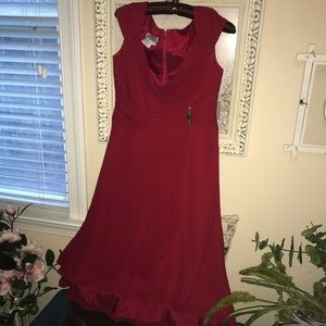 Maggy London Petites Women’s Silk Red Dress